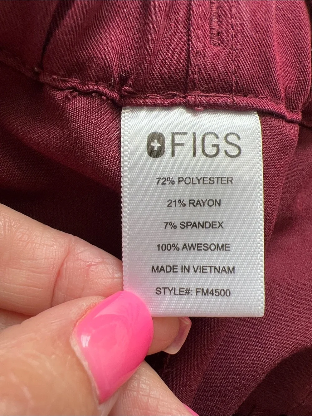Figs Men's Pisco Straight-Leg Scrub Pant in Burgundy Size XL